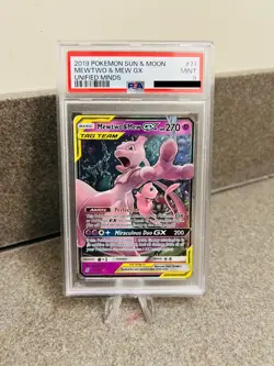 Pokemon Mewtwo & Mew GX 71/236 PSA 9 - Unified Mind Tag Team - Image 1