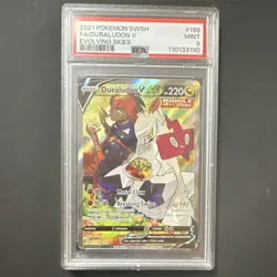 Pokemon 2021 Duraludon V Full Art Holo Ultra Rare #198/203 PSA 9 Evolving Skies - Image 1