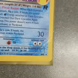 Pokemon 25th anniversary Dark Gyarados Team Rocket 8/82 Holo Rare Damaged - Image 2