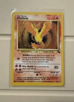 Pokemon Moltres 12/62 Fossil Holo Unlimited (LP) - Image 1