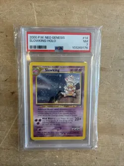 M247) Pokemon TCG Slowking P.M. Neo Genesis Holo 14/111 Unlimited PSA 7 NM - Image 1