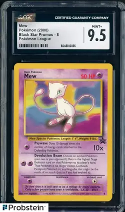 2000 Pokemon Black Star Promos 8 Mew Pokemon League CGC 9.5 MINT+ #1 - Image 1