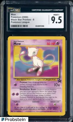 2000 Pokemon Black Star Promos 8 Mew Pokemon League CGC 9.5 MINT+ #1 - Image 1
