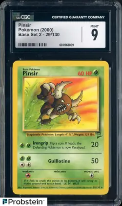 2000 Pokemon Base Set 2 29/130 Pinsir CGC 9 MINT - Image 1