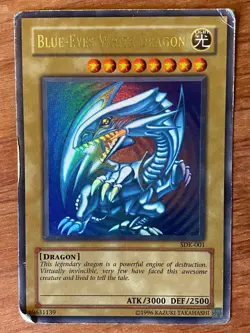 Yugioh Blue-Eyes White Dragon SDK-001 Starter Deck: Kaiba PSA 1 Contender - Image 1