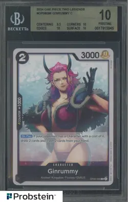 2024 One Piece Two Legends OP08-086 Ginrummy BGS 10 PRISTINE - Image 1