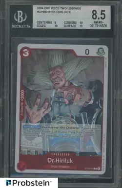 2024 One Piece Two Legends OP08-016 Dr.Hiriluk Rare BGS 8.5 NM-MT+ - Image 1