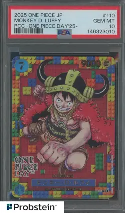 2025 One Piece JP PCC One Piece Day '25 #110 Monkey D. Luffy PSA 10 GEM MINT - Image 1
