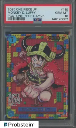2025 One Piece JP PCC One Piece Day '25 #110 Monkey D. Luffy PSA 10 GEM MINT - Image 1