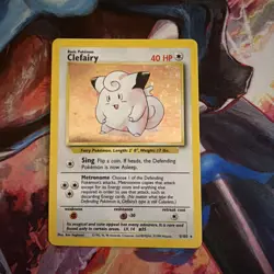 Pokemon TCG Clefairy Base Set Holo Unlimited Rare Card 5/102 LP/NM Condition - Image 2