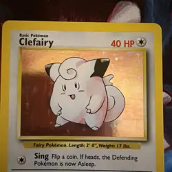 Pokemon TCG Clefairy Base Set Holo Unlimited Rare Card 5/102 LP/NM Condition - Image 3