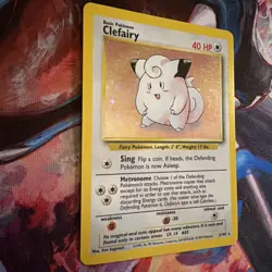 Pokemon TCG Clefairy Base Set Holo Unlimited Rare Card 5/102 LP/NM Condition - Image 5