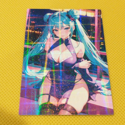 Hatsune miku Waifu Goddess Story Anime Girl holo card - Image 1