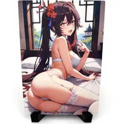 Genshin Impact Hu Tao Sexy Anime Waifu Girl Doujin Lewd Goddess Story Art Card - Image 1
