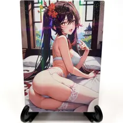 Genshin Impact Hu Tao Sexy Anime Waifu Girl Doujin Lewd Goddess Story Art Card - Image 2