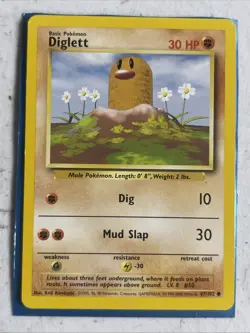 4th Print DIGLETT - 47/102 - Base Set - 4th Print 1999-2000 - Pokemon Card - Mp - Image 1