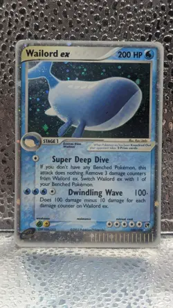 Pokemon Wailord ex Holo Card 100/100 EX Sandstorm 2003 Ultra Rare DMG READ - Image 1