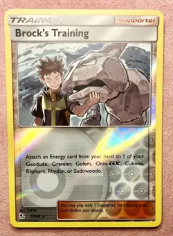 Brock's Training | 55/68 | Hidden Fates | 2019 Pokemon Card | Reverse Holo | NM - Image 1