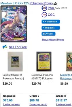 Mewtwo EX XY125 XY Promo Holo Pokemon TCG Card - Image 3