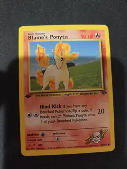Blaine’s Ponyta Pokemon Card Gym Challenge 64/132 1st Edition LP - Image 1