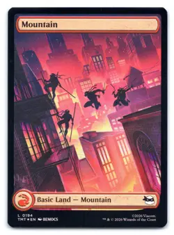 MTG Mountain (0194) Foil L Teenage Mutant Ninja Turtles (TMT) 194 NM Magic - Image 1