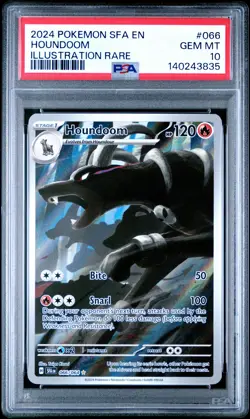 2024 POKEMON SFA EN-SHROUDED FABLE ILLUSTRATION RARE #066 HOUNDOOM PSA 10 - Image 1