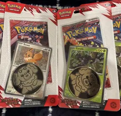 2X Pokemon Destined Rivals Checklane Blister Packs - One Of Each Eevee & Zarude - Image 2
