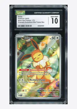 Pokemon CGC 10 GEM Eevee Promo 2025 #173 SVP Prismatic Evolutions ETB English - Image 1