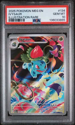 PSA 10 GEM Mint Ivysaur 134/132 Illustration Rare - Pokemon ME01 MEG - Image 1