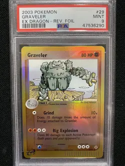 2003 Pokemon EX Dragon Graveler Reverse Foil 29/97 PSA 9 Mint - Image 1