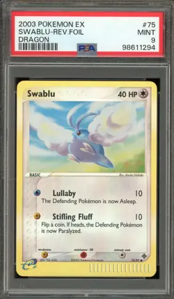 Pokemon Swablu EX Dragon Reverse Holo #75 PSA 9 Mint - Image 1