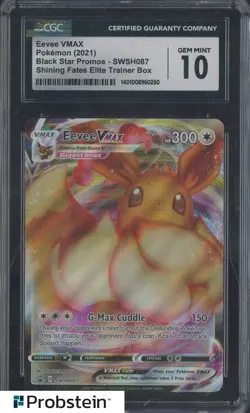 2021 Pokemon Black Star Promo Shining Fates ETB Eevee VMax CGC 10 GEM MINT - Image 1