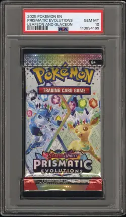 Pokemon S&V Prismatic Evolutions Leafeon & Glaceon Booster Pack PSA 10 Gem Mint - Image 1