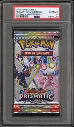 Pokemon S&V Prismatic Evolutions Espeon & Umbreon Booster Pack PSA 10 Gem Mint - Image 1