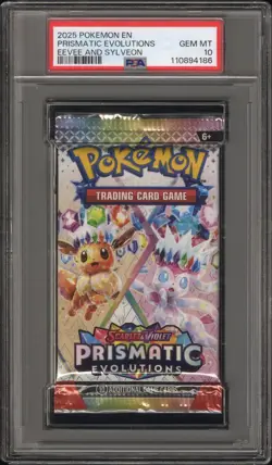 Pokemon S&V Prismatic Evolutions Eevee & Sylveon Booster Pack PSA 10 Gem Mint - Image 1