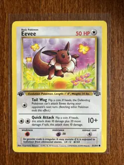 [LP+/NM] 1999 Pokemon Jungle Eevee 1st Edition #51/64 Common - Image 1