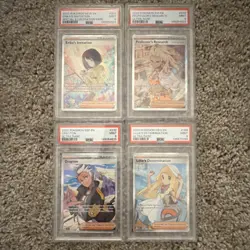 Pokemon TCG Trainer Lot (4) - Erika's Invitation, Drayton, Prof Res, Lillie’s De - Image 1