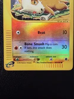 Pokemon TCG Cubone 103/165 Expedition Base Set Reverse Holo LP/MP - Image 3