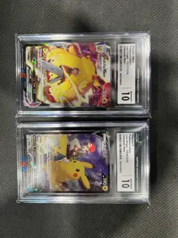 Pokemon Lost Origin Pikachu Vmax TG17/TG30 And Pikachu V TG16/TG30 Graded CGC 10 - Image 1
