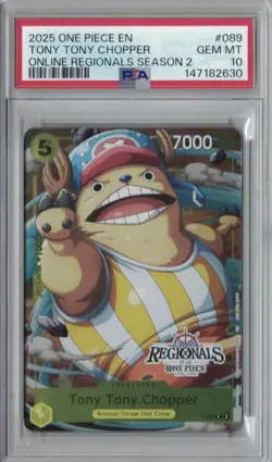One Piece Tony Tony Chopper PSA 10 Promo Online Regionals S2 2025 P-089 - Image 1