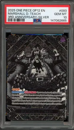 One Piece CCG Marshall.D.Teach 3rd Anniversary Silver OP09-093 PSA 10 Gem Mint - Image 1