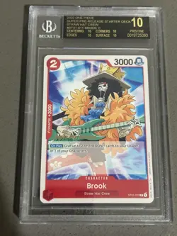 2022 One Piece BROOK BGS 10 BLACK LABEL ST01-011 SUPER PRE RELEASE STRAW HAT C - Image 1