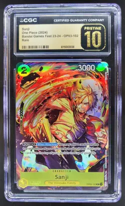 2023-24 One Piece Bandai Game Fest Sanji Promos #OP03-102 CGC 10 PRISTINE A TL3 - Image 1