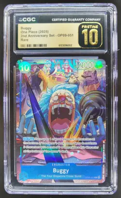 2025 ONE PIECE BUGGY 2ND ANNIVERSARY RARE OP09-051 CGC 10 PRISTINE C PT - Image 1
