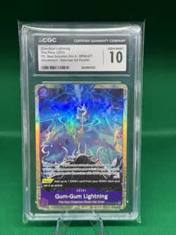 🔥💐🔥One Piece Gum-Gum Lightning OP09-077 Premium Best Selection Vol 4 CGC 10🔥 - Image 1