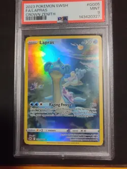 Pokemon TCG Lapras Crown Zenith: Galarian Gallery Holo Card PSA 9 Mint GG05/GG70 - Image 2