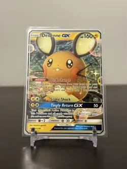 Dedenne GX Holo Ultra Rare Sun & Moon Unbroken Bonds Card 57/214 NM Condition - Image 1