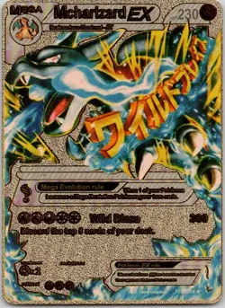 Mcharizard EX Mega M Charizard Gold Foil Fan Art Pokemon Card 108/106 230HP NM - Image 1