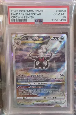 Darkrai VSTAR PSA 10 English Pokemon Card GG50 Crown Zenith 2023 Full Alt Art - Image 1