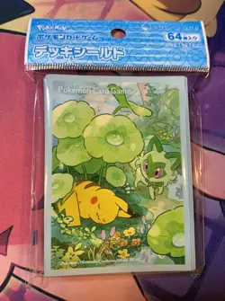 Pokemon Card Sleeves Pikachu Sprigatito Pokemon Center Japan 64ct NEW - Image 1